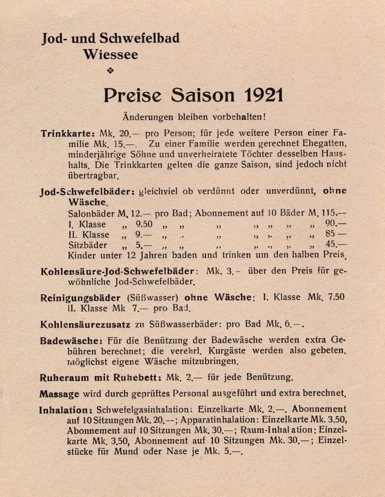 Preisliste (1921)